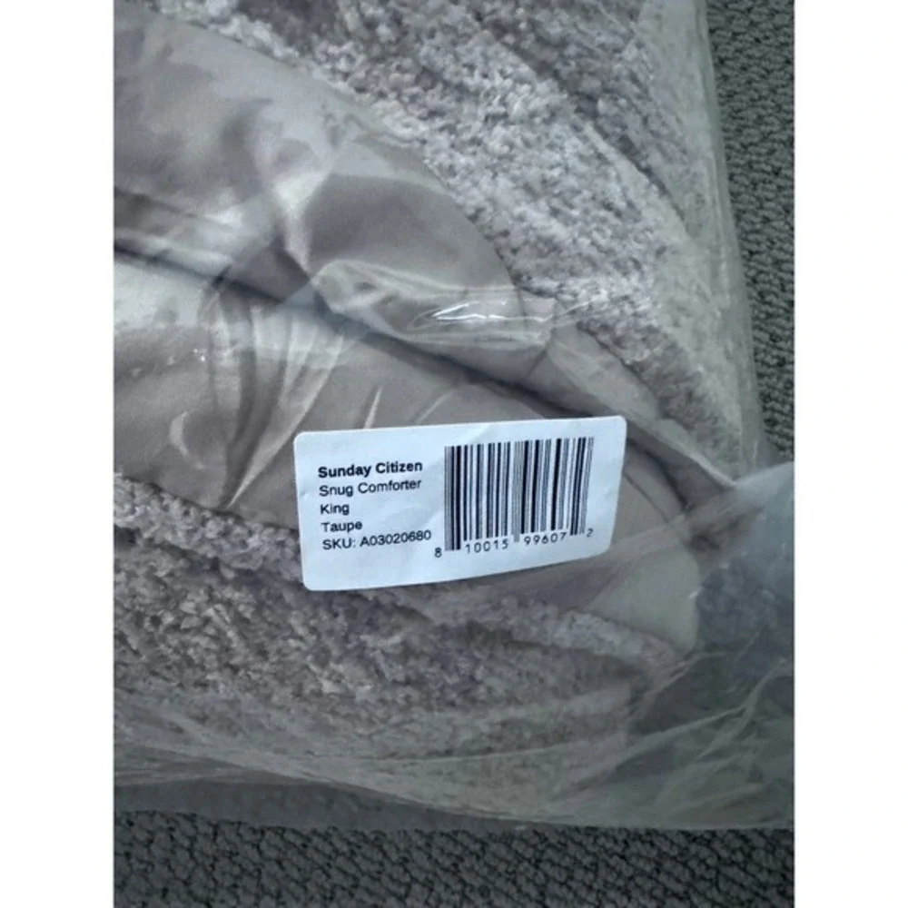 Sunday Citizen Snug Comforter‎ King Taupe Textured Bedding A03020680 NEW
